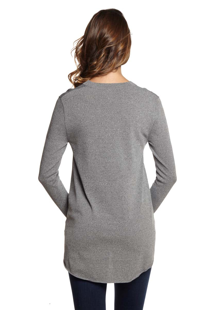 ZOE Long Sleeve High Low Crew