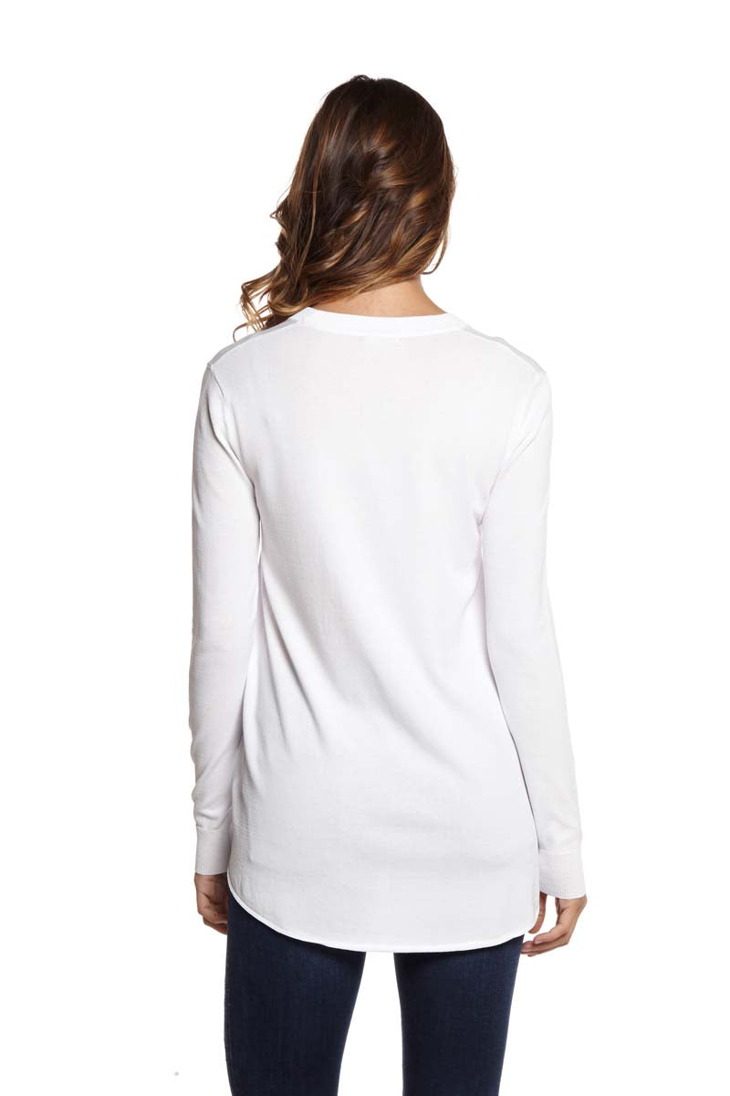 ZOE Long Sleeve High Low Crew