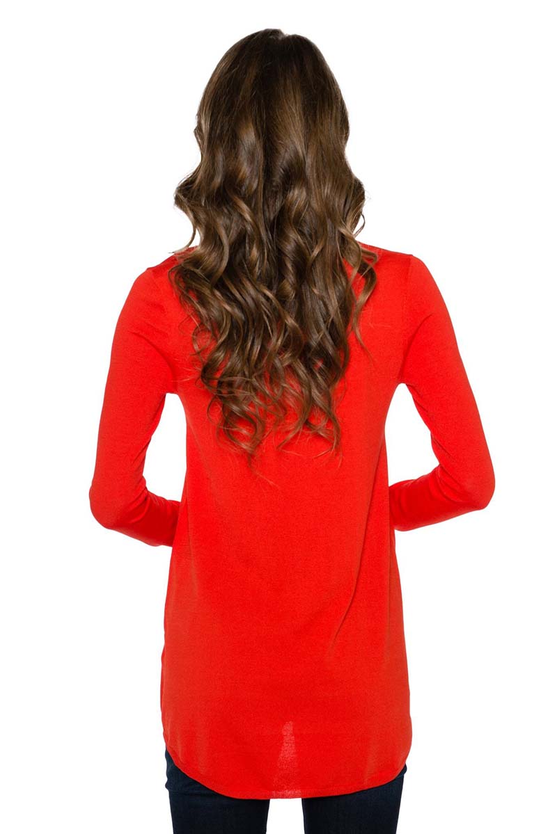 ZOE Long Sleeve High Low Crew
